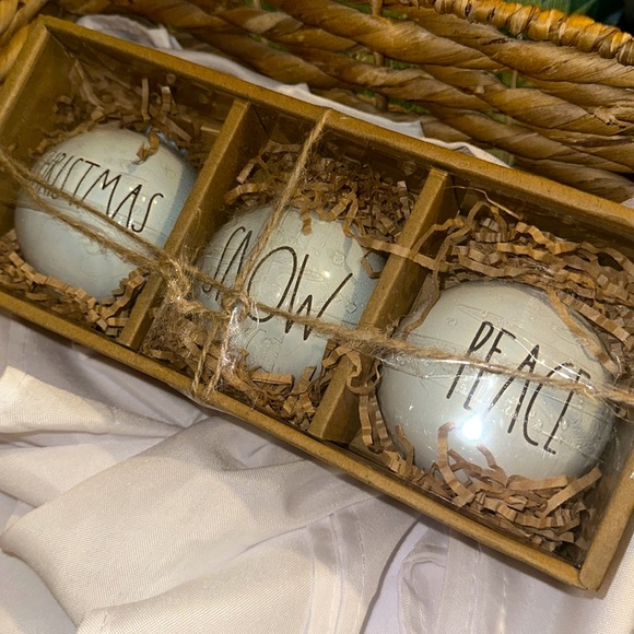 Rae Dunn by Magenta Set of 3 Ceramic Christmas Tree Ornaments - Picture 2 of 3